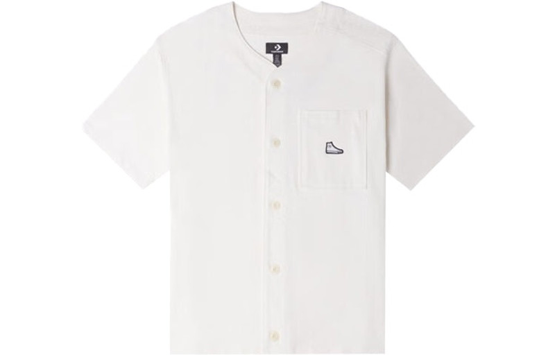 Converse Chuck Taylor Logo Button-Up T-Shirt 'White' 10024736-A02 - 1