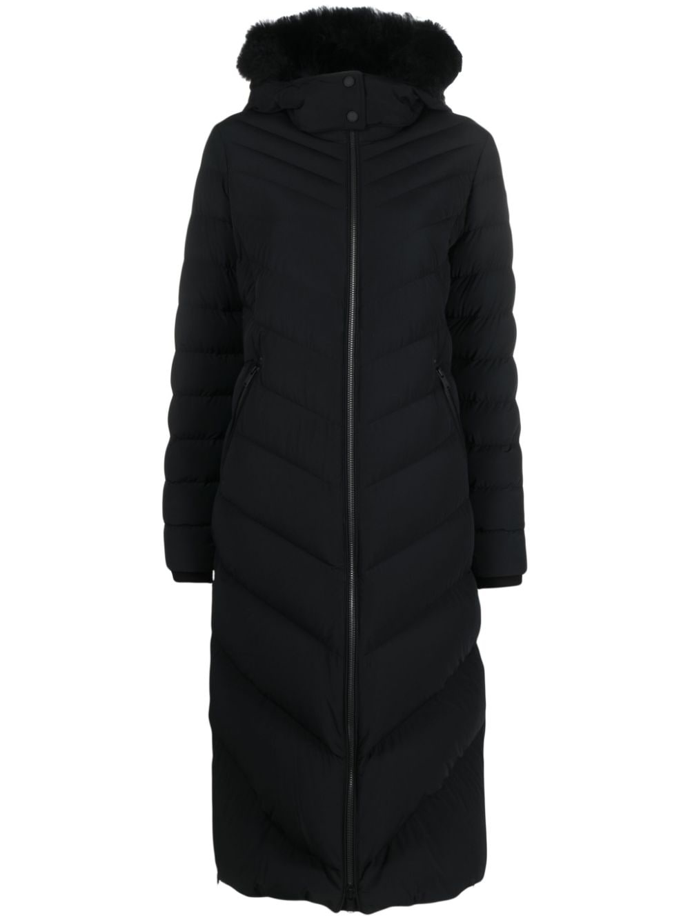 faux-fur hooded padded coat - 1