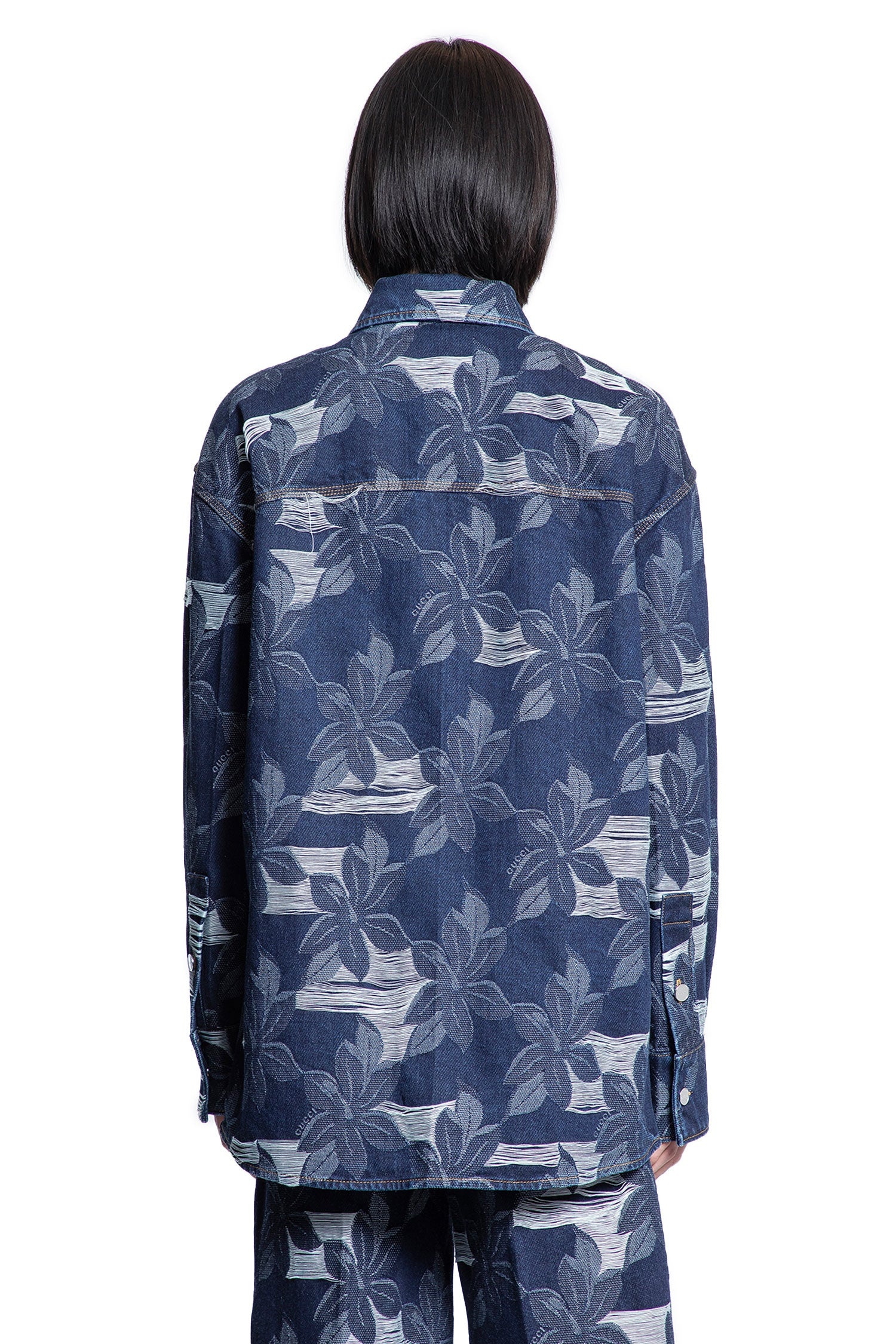 Floral-Jacquard-Denim-Shirt - 3