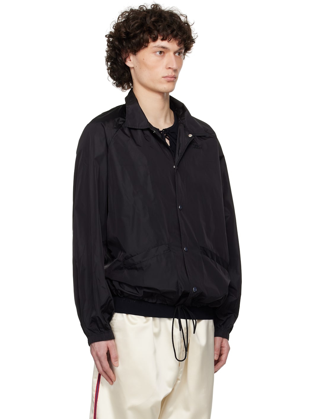 Black Nylon Track Jacket - 2