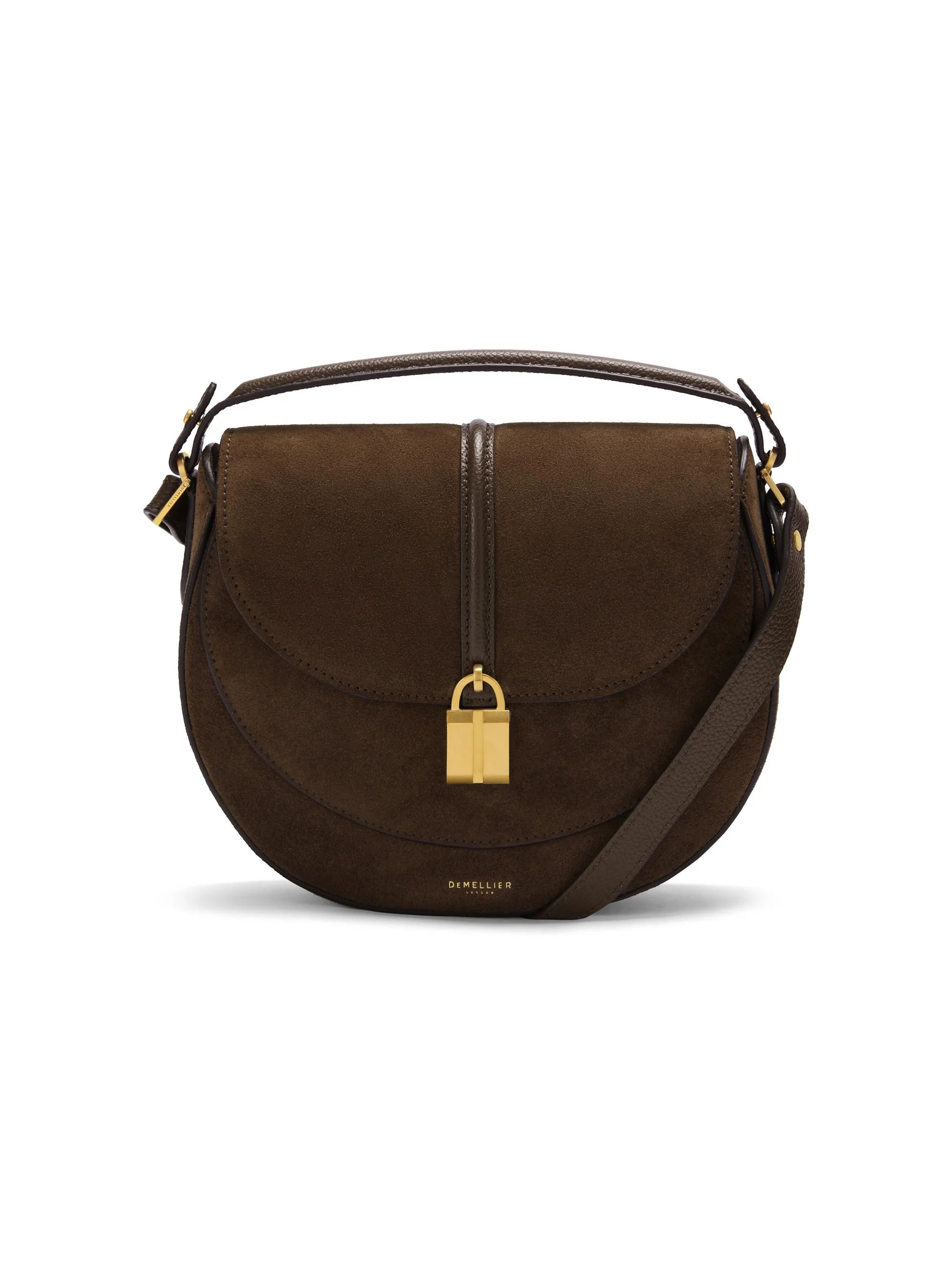 Women's Siena Leather Saddle Bag - Mocha Suede - 1