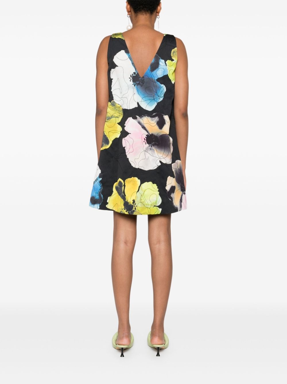 Watercolor Bloom mini dress - 4