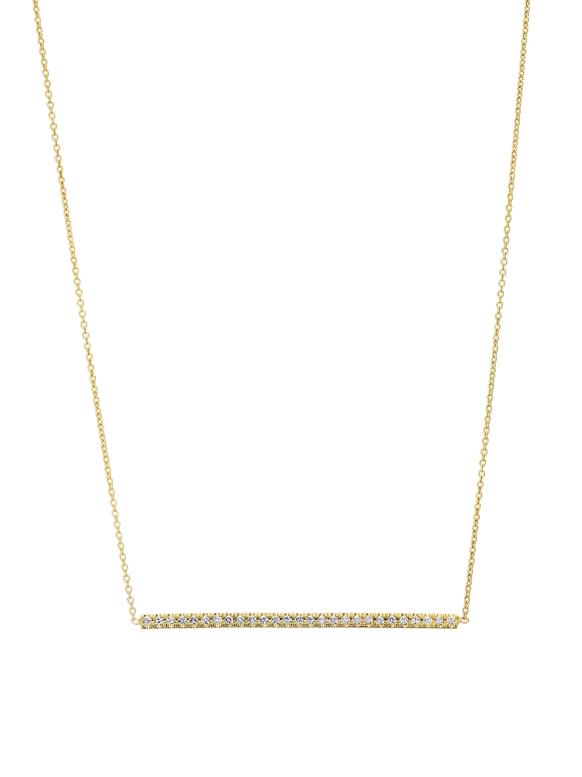 Women's Tiny Treasures 18K Yellow Gold & 0.18 TCW Diamond Bar Pendant Necklace - Yellow Gold - 1