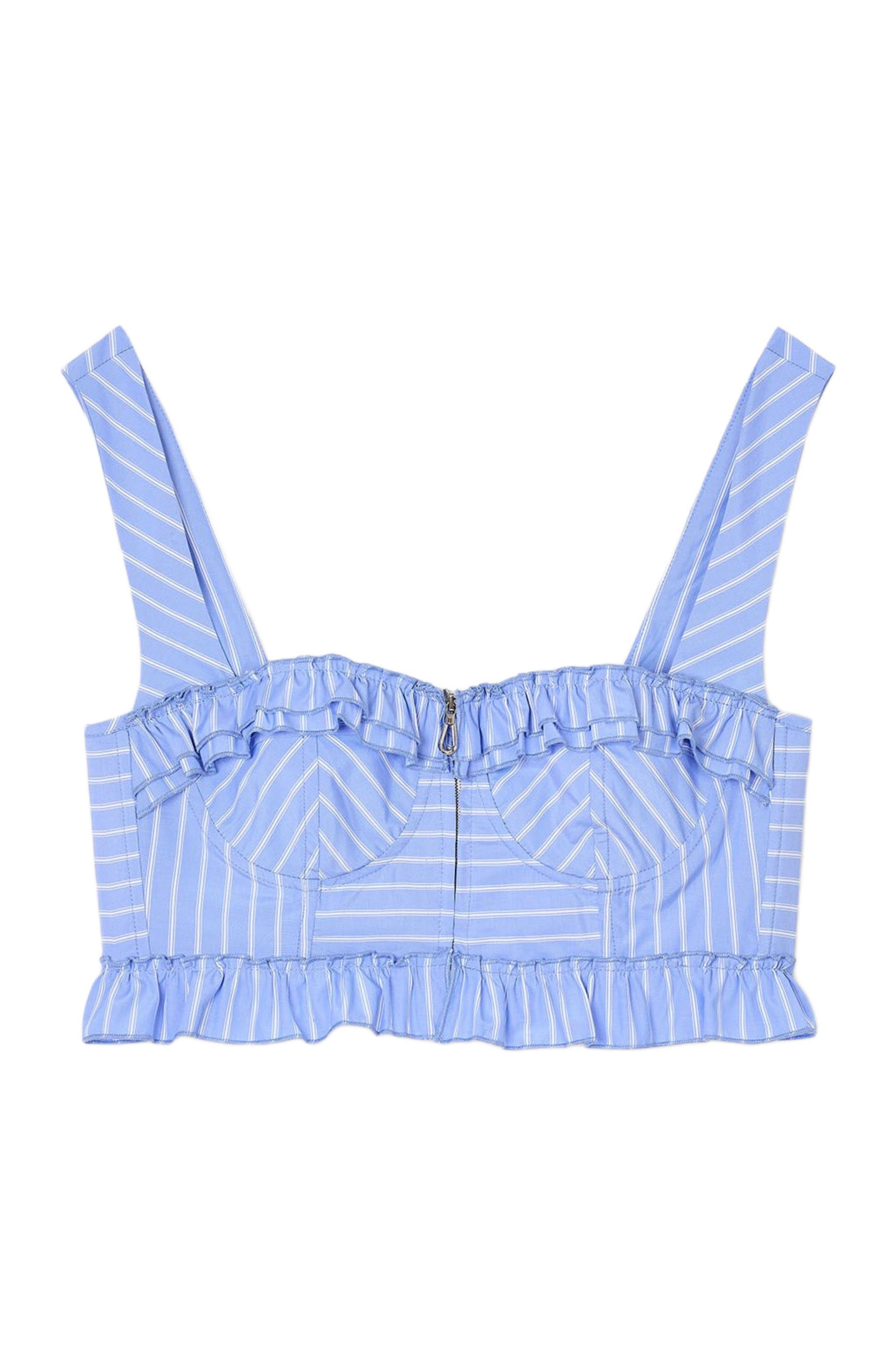 SANDRO Striped crop top in Blu /White at Nordstrom - 5