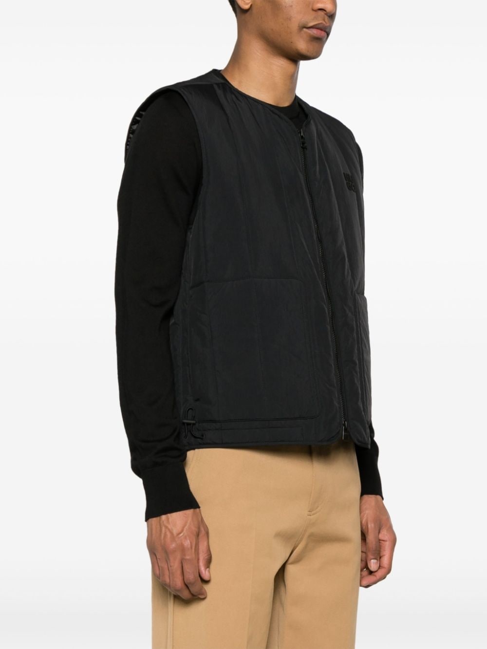 logo-appliquÃ© quilted gilet - 3