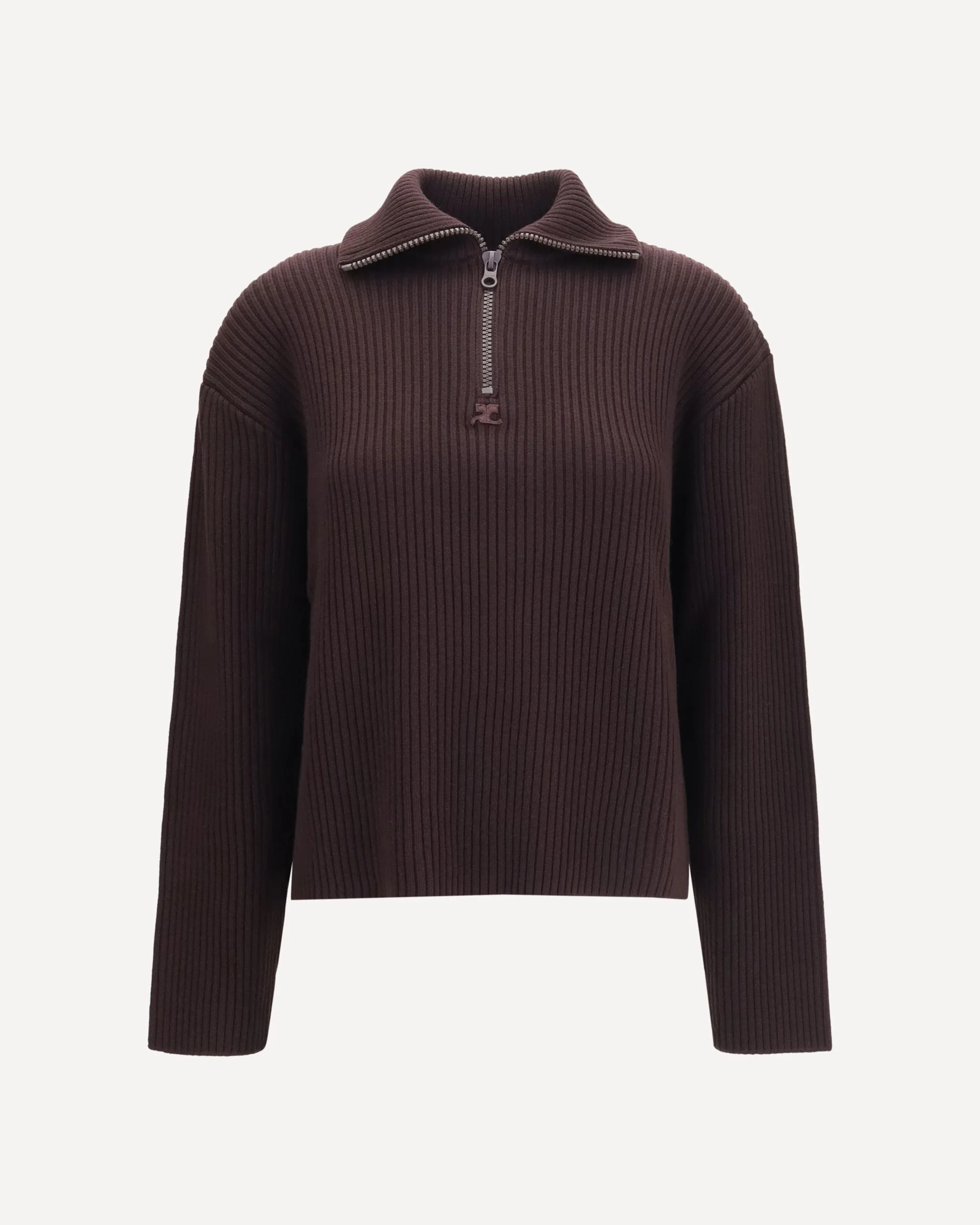 Ribbed zip Sweater - 1