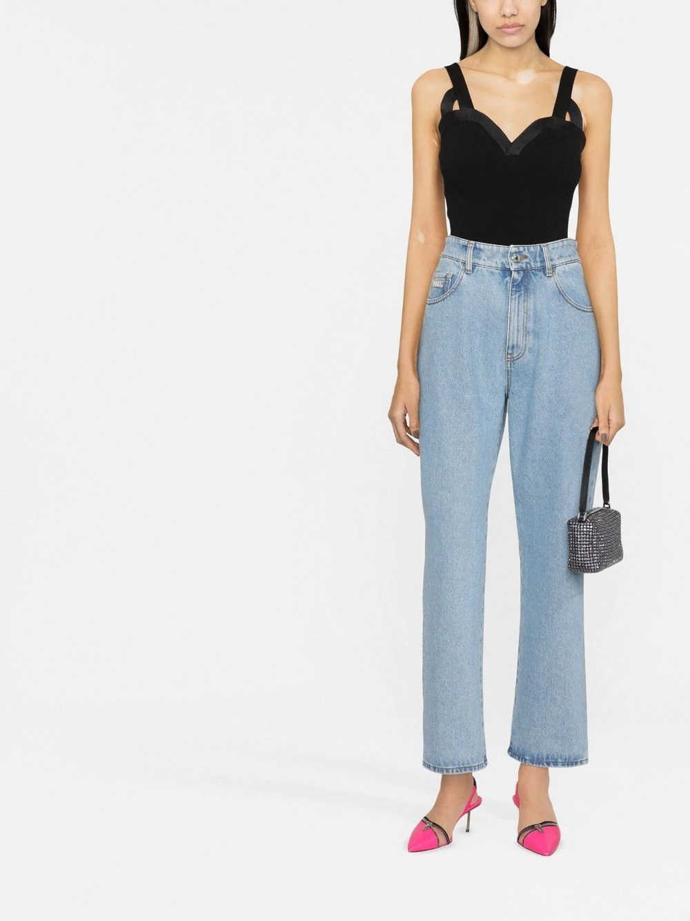 high-waist straight jeans - 2