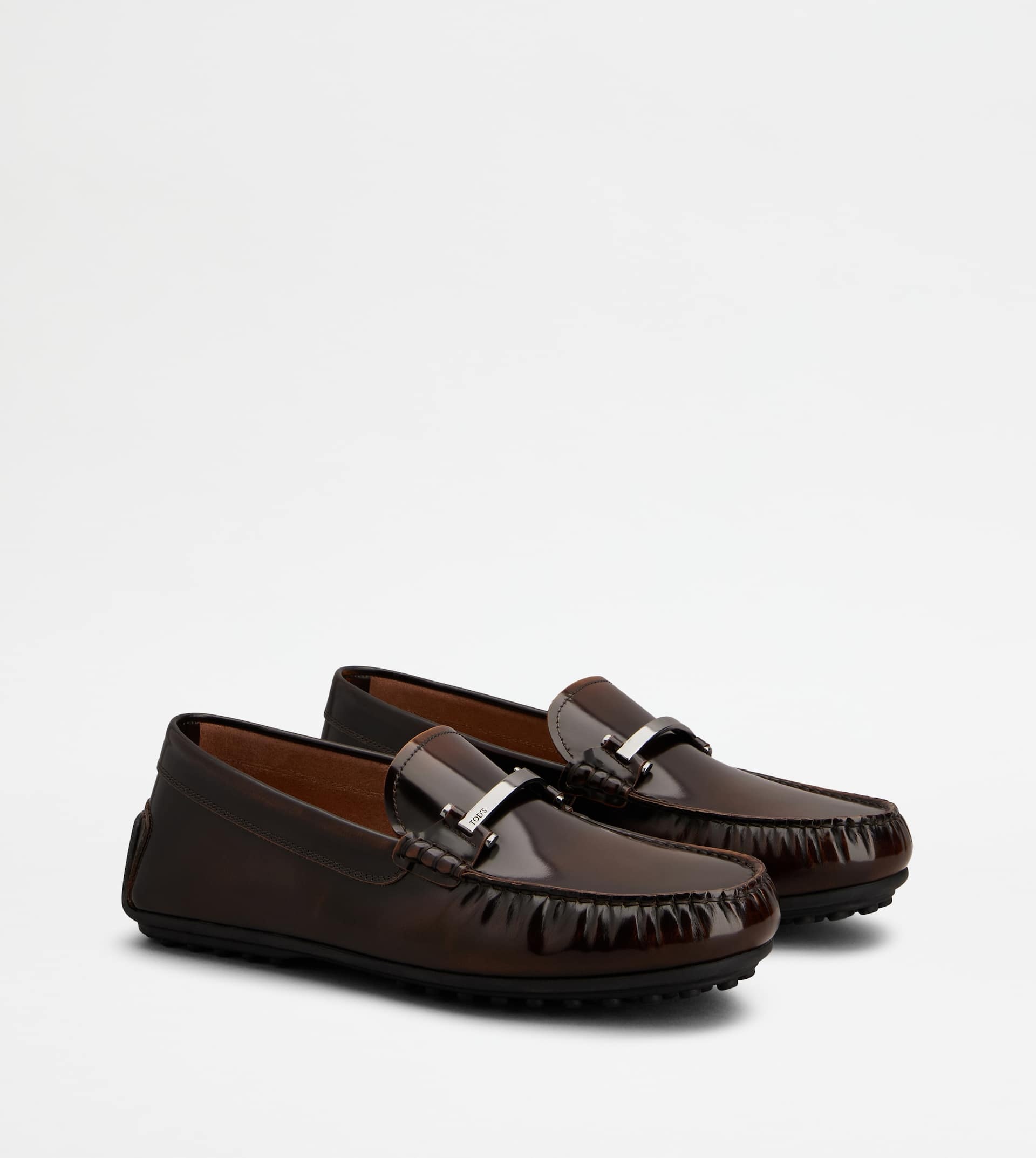 CITY GOMMINO DRIVING SHOES IN LEATHER - BROWN - 2