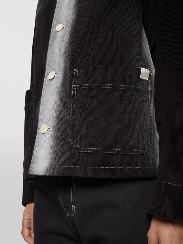 SINGLE-BREASTED JACKET IN LIGHT CORDURA WITH AIRBRUSHED DETAILS - 4