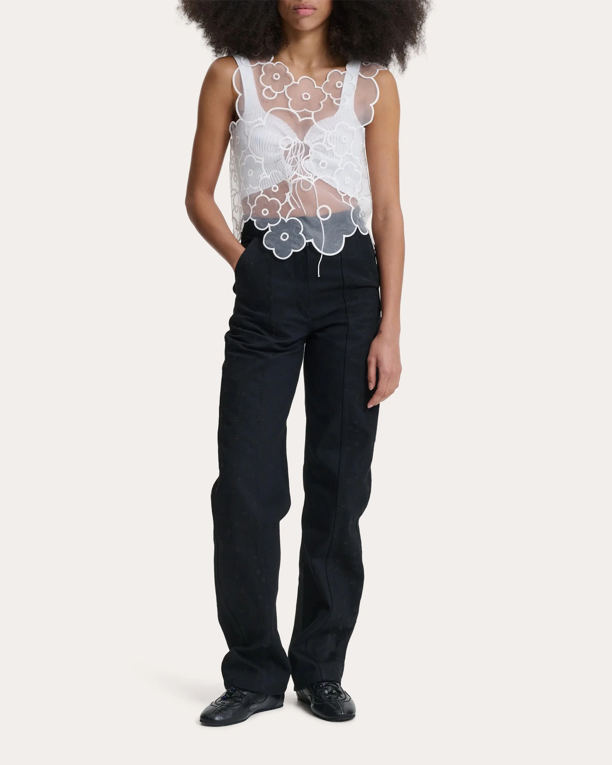 Bliss Embroidered Floral Straight-Leg Jeans - 1