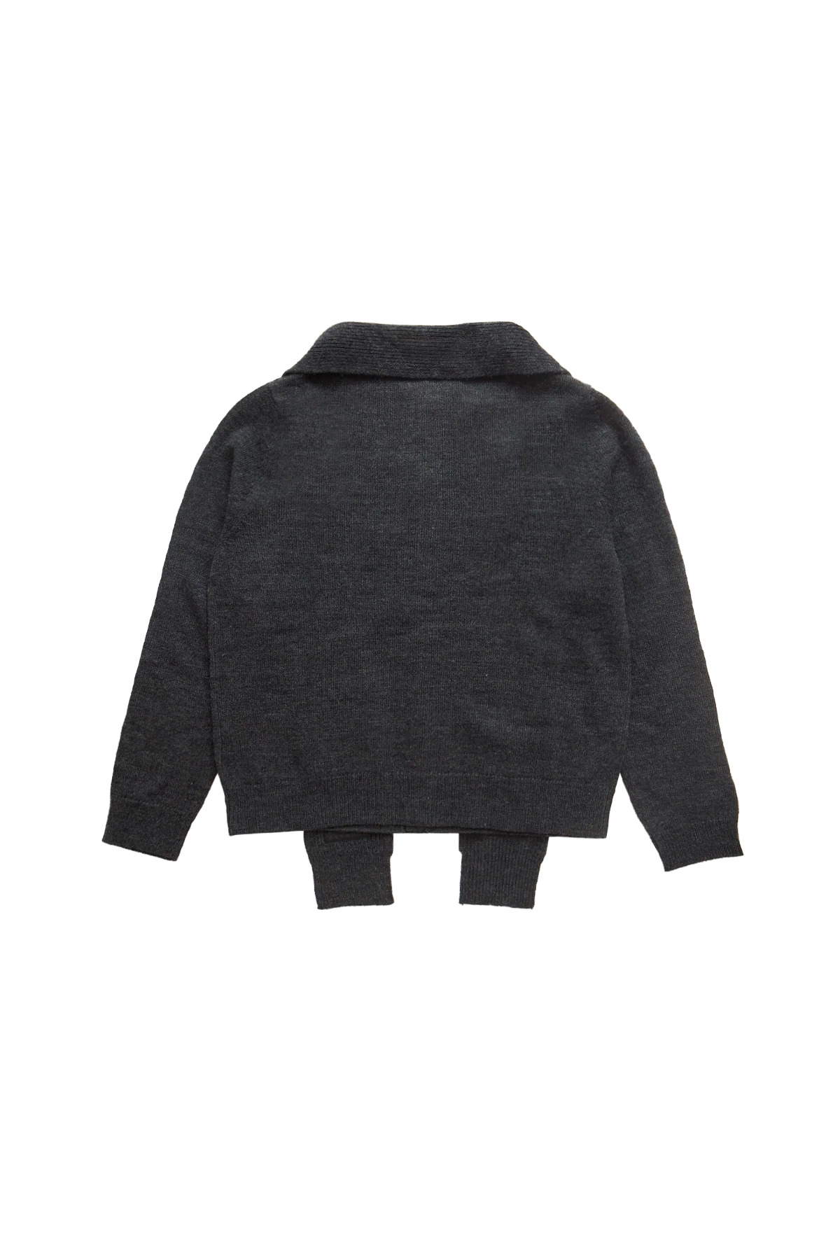 MM6 Integrated Scarf Cardigan Dark Grey Melange - 2