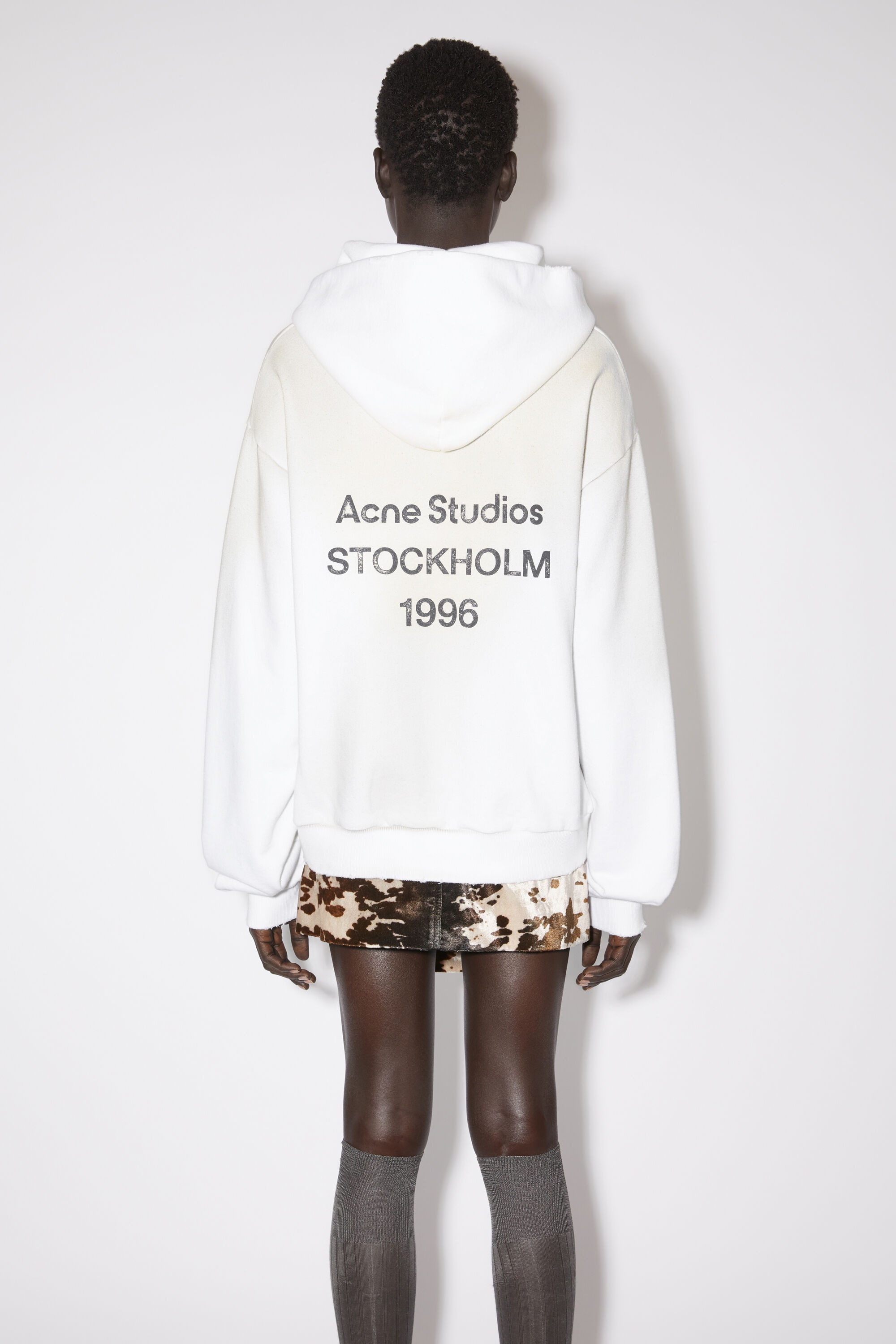 Logo hooded sweater - Dusty white - 3