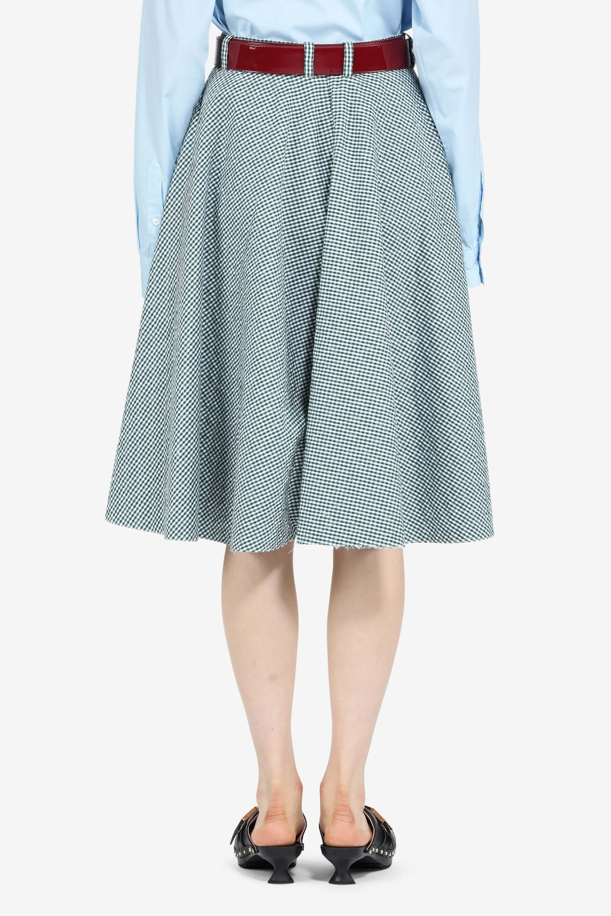 GINGHAM-PRINT A-LINE SKIRT - 2