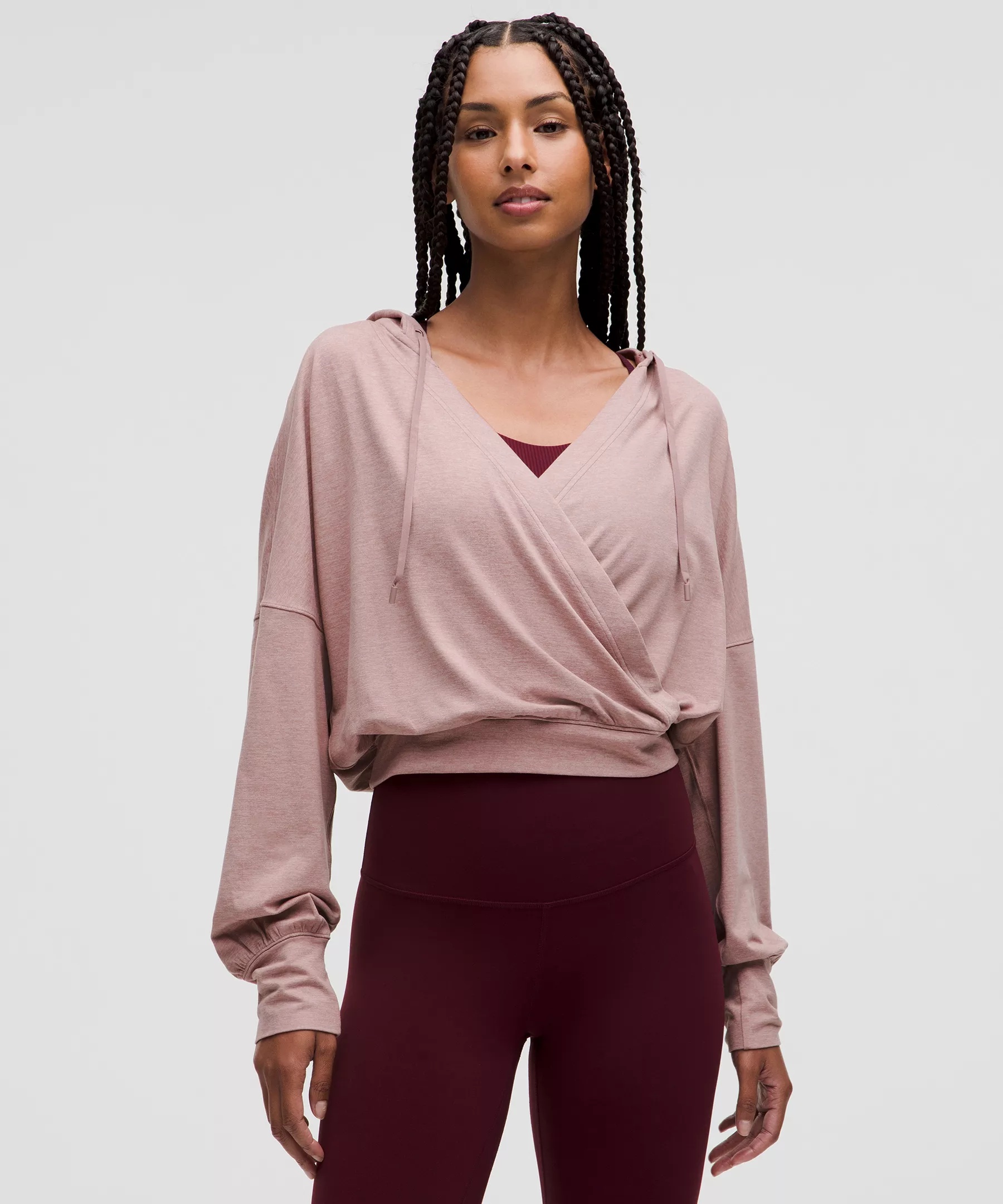 Soft Jersey Relaxed Wrap-Front Hoodie - 1