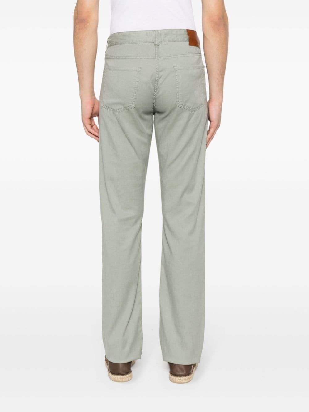 twill lyocell-blend trousers - 4