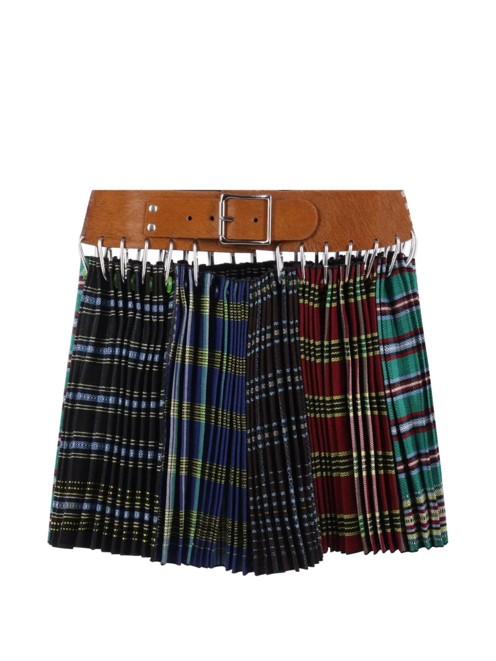 Savie Folkloric check pleated mini skirt - 1