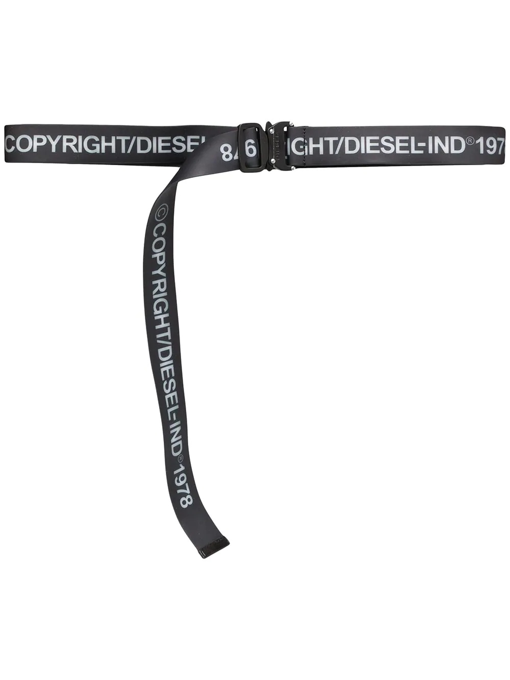 logo print buckle-fastening belt - 1