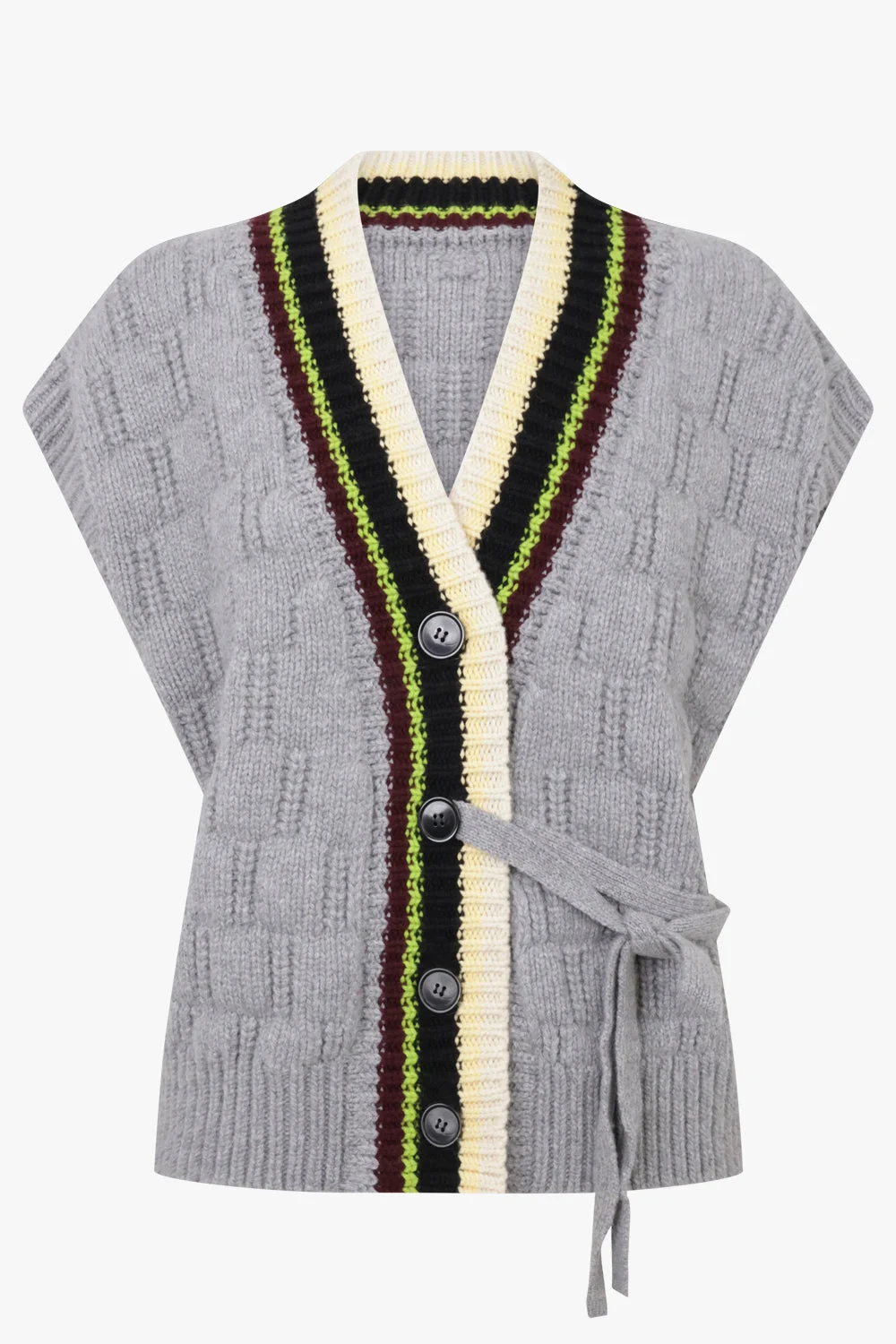 TELIA SLEEVELESS CARDIGAN | GREY - 1