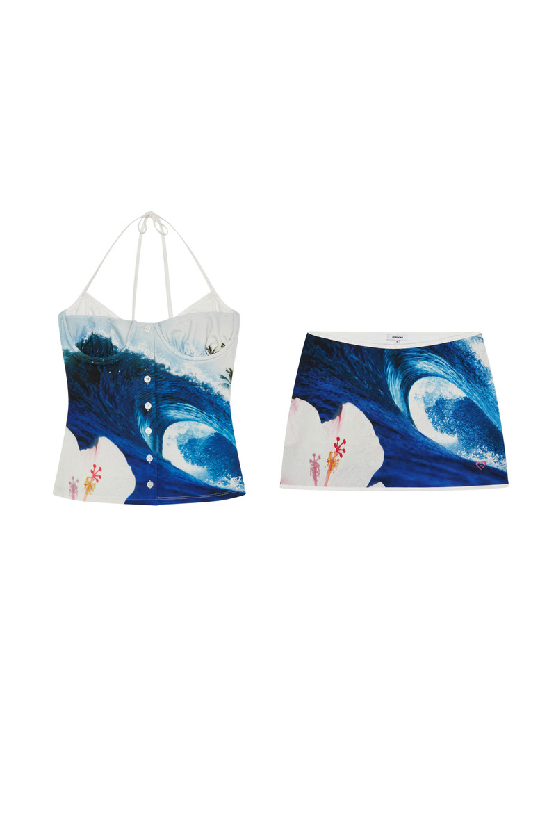 ROXY CASSIE TOP + ELEKTRA SKIRT - WAVE PRINT 1