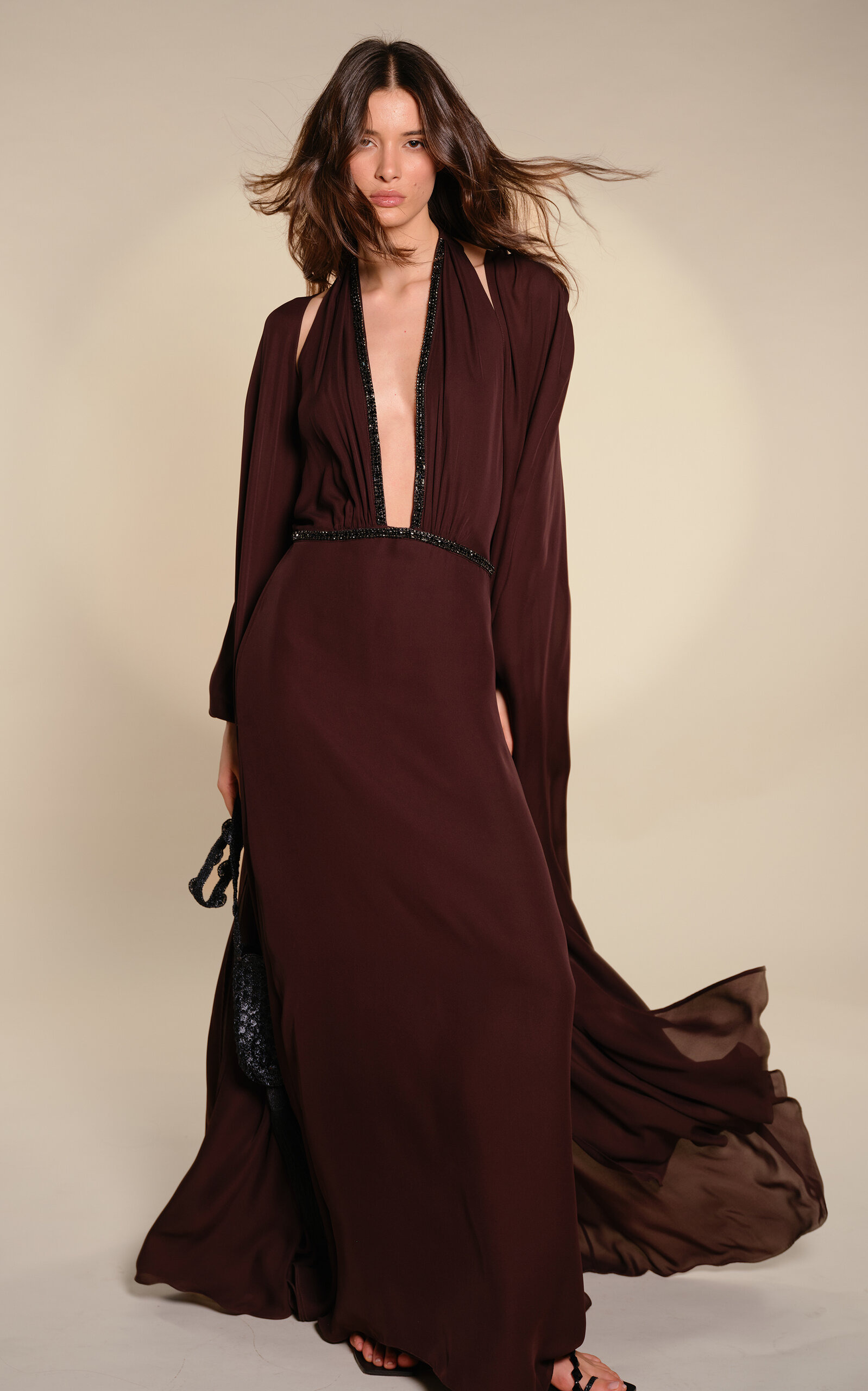New Destiny Silk Maxi Dress brown - 3