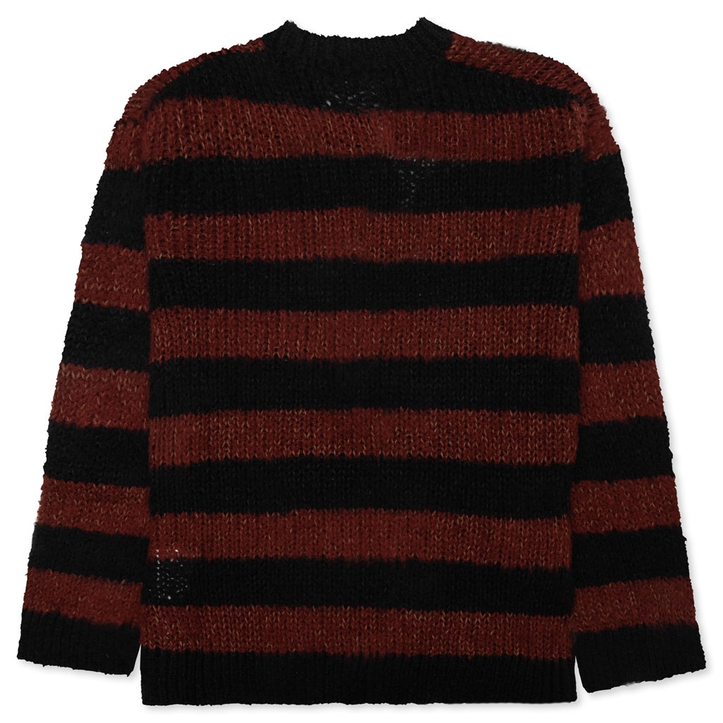 STRIPED SWEATER - BLACK/BROWN - 2