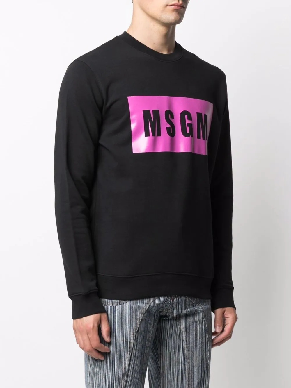 logo-print crew neck sweatshirt - 3