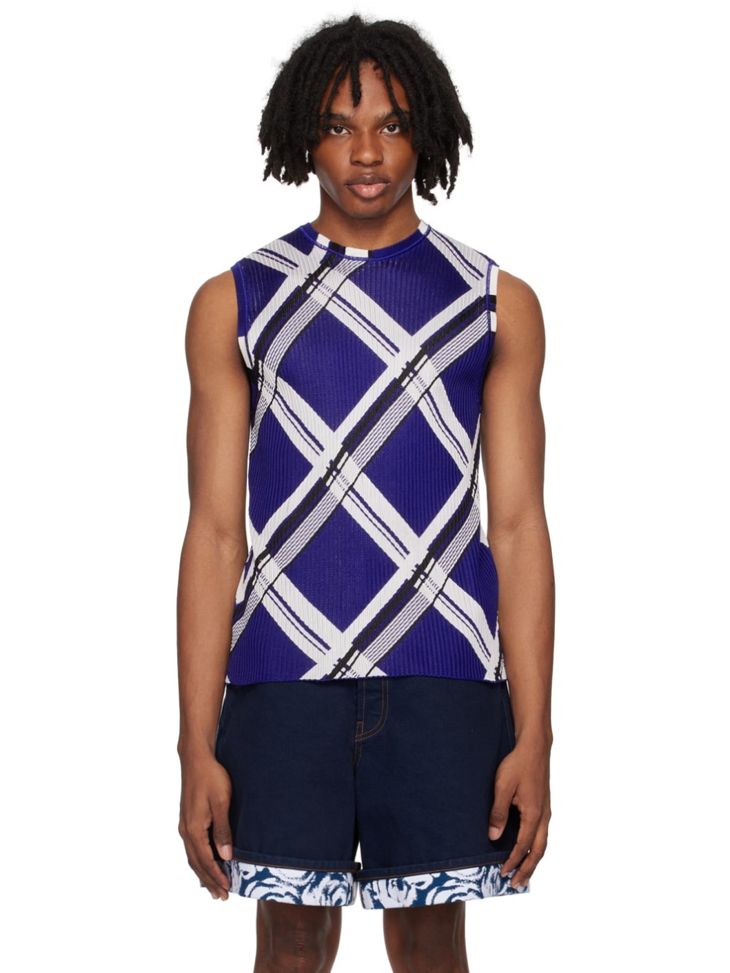 Blue Check Tank Top - 1