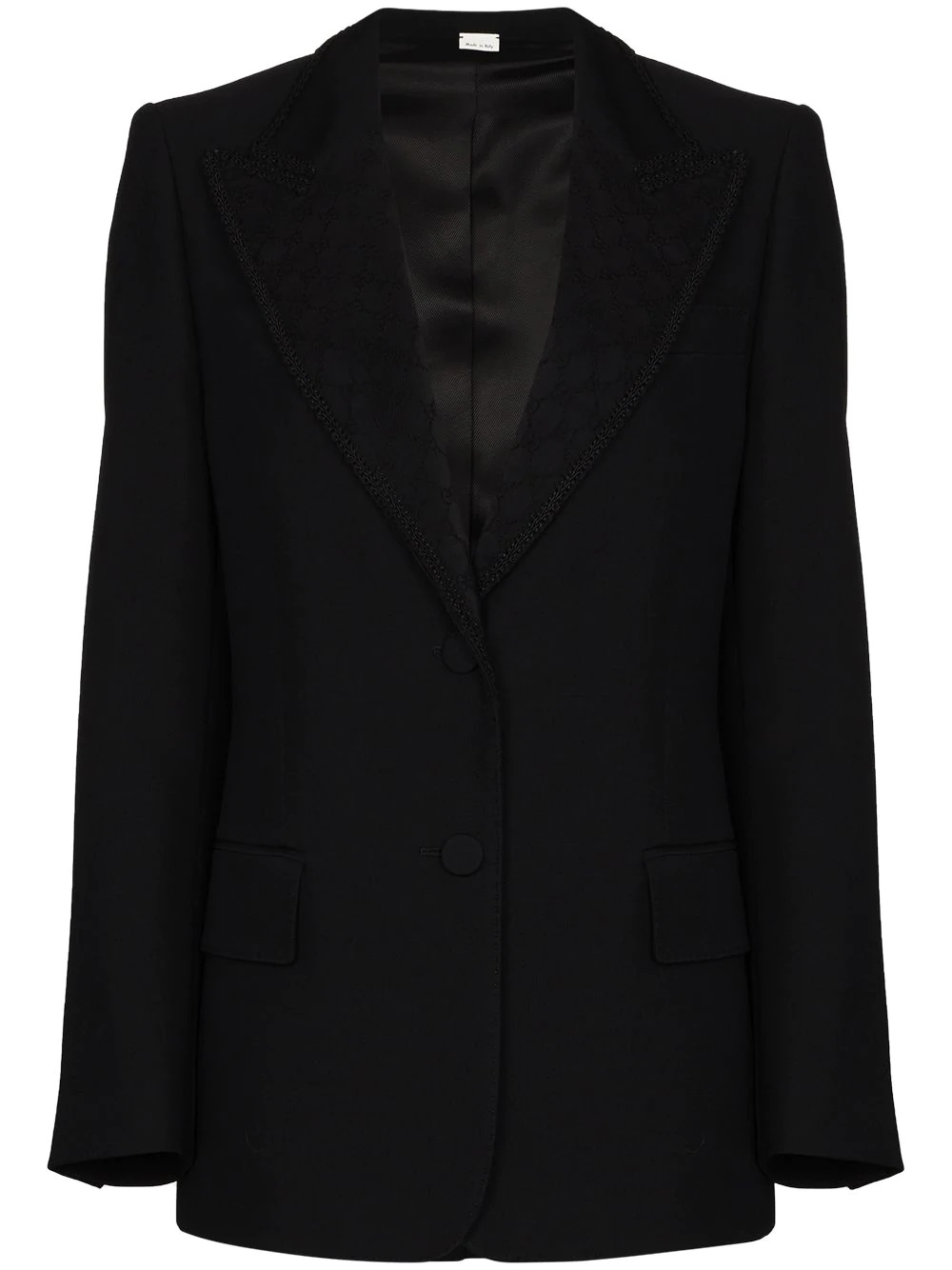 logo-jacquard blazer - 1