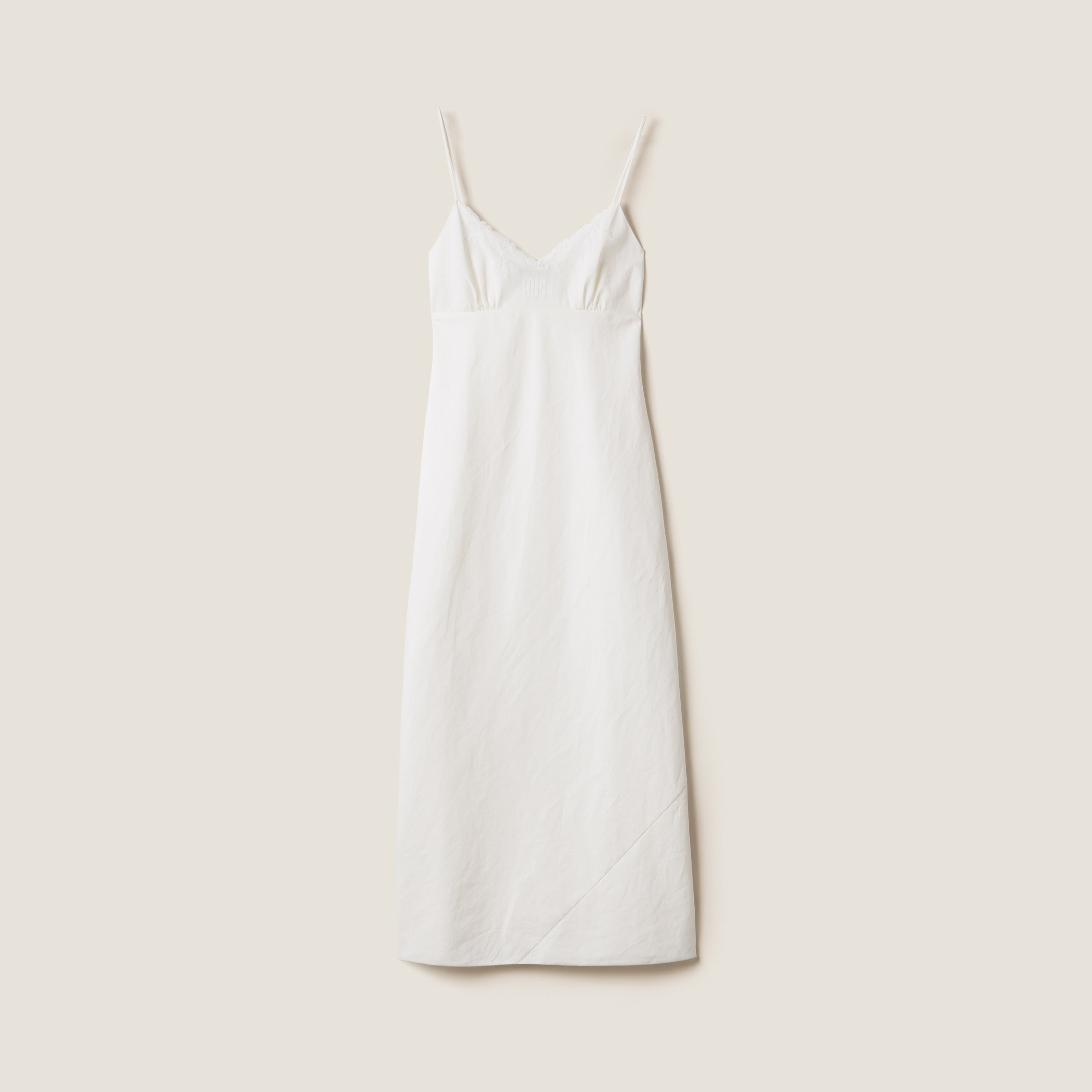 Embroidered slubbed canvas maxi-dress - 1