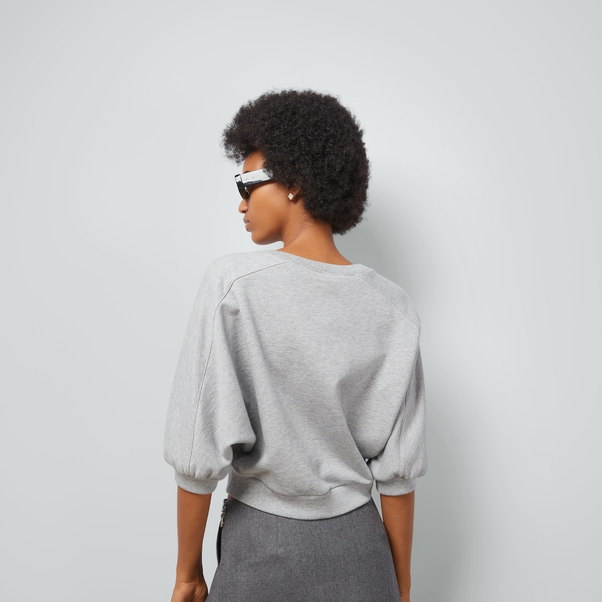 Cotton jersey cropped sweatshirt - 6