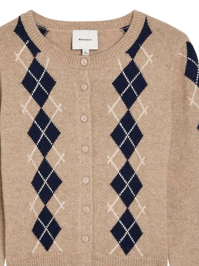 Reformation Clara argyle cashmere jacket outlook