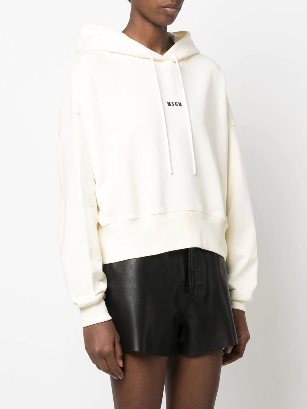 cropped logo-print hoodie - 3