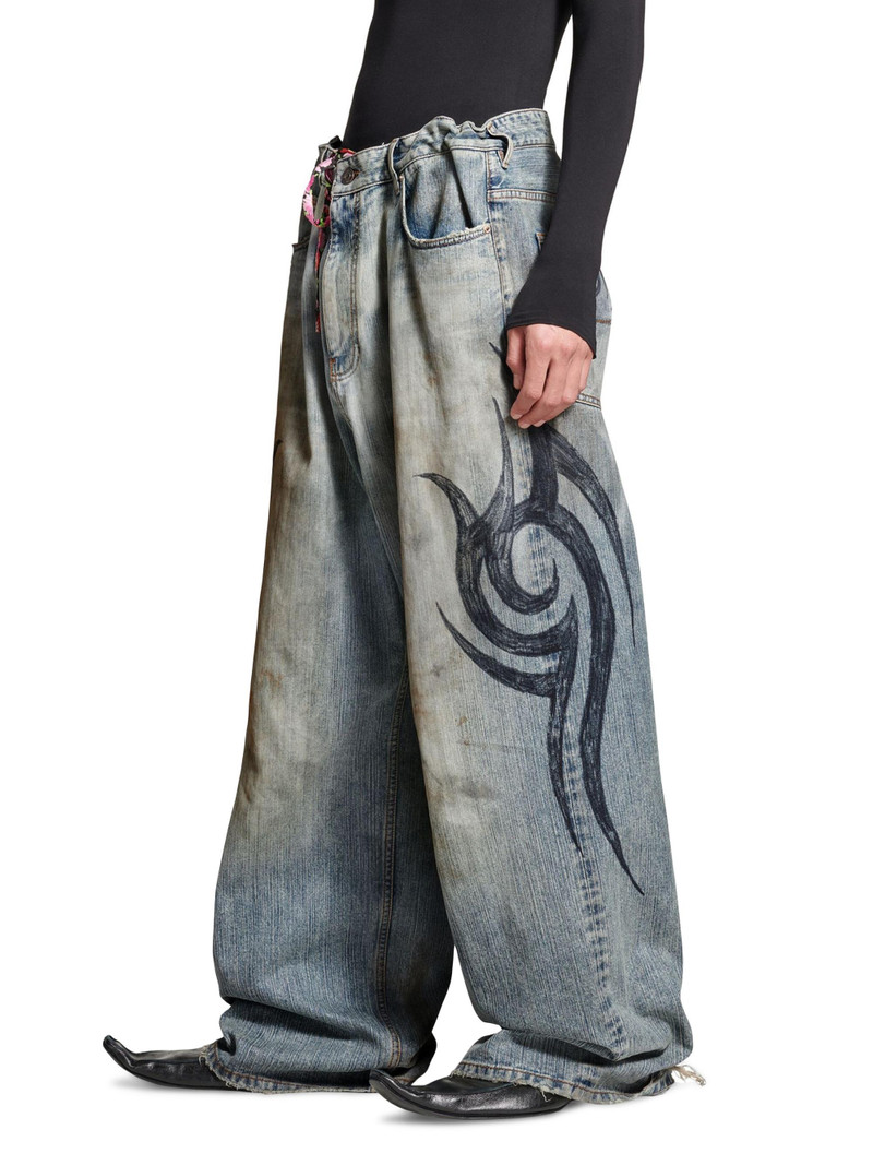 Y2k Stretched Knee Baggy Pants - Light Blue 3