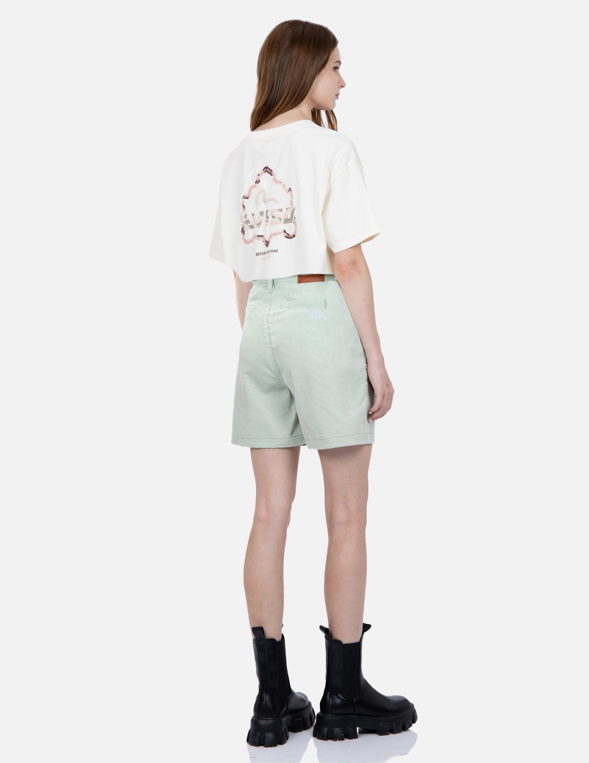 Seagull Embroidery Corduroy Shorts - 3