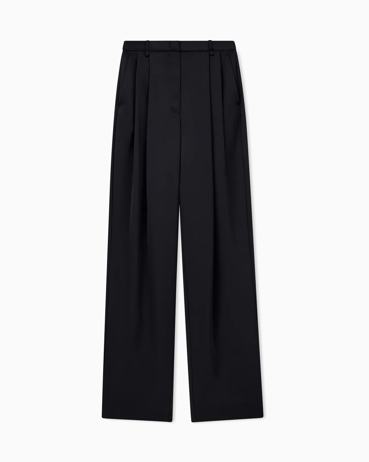 TROUSERS IN TECHNO TWILL WITH WIDE LEG PLEATS AND BELT LOOPS - 1