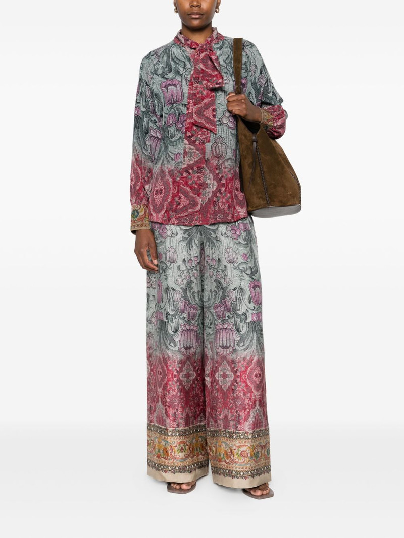 Pierre-Louis Mascia floral-print pussy-bow shirt outlook