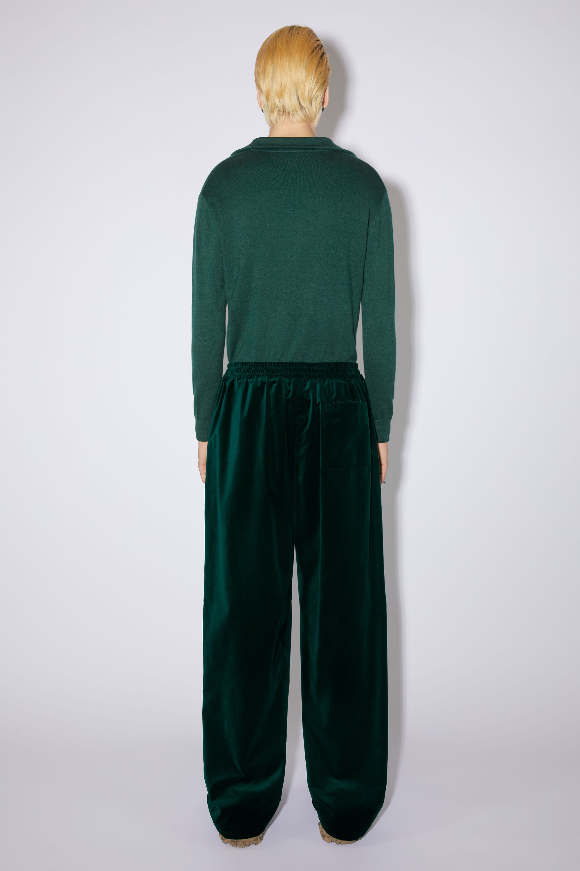 Velvet trousers - Dark green - 3