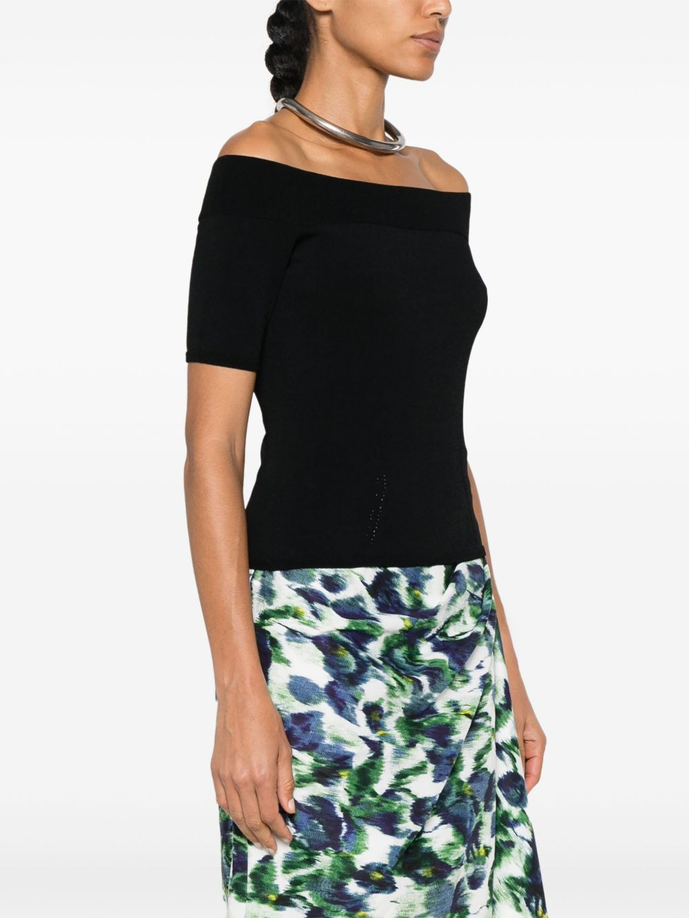 off-shoulder T-shirt - 3