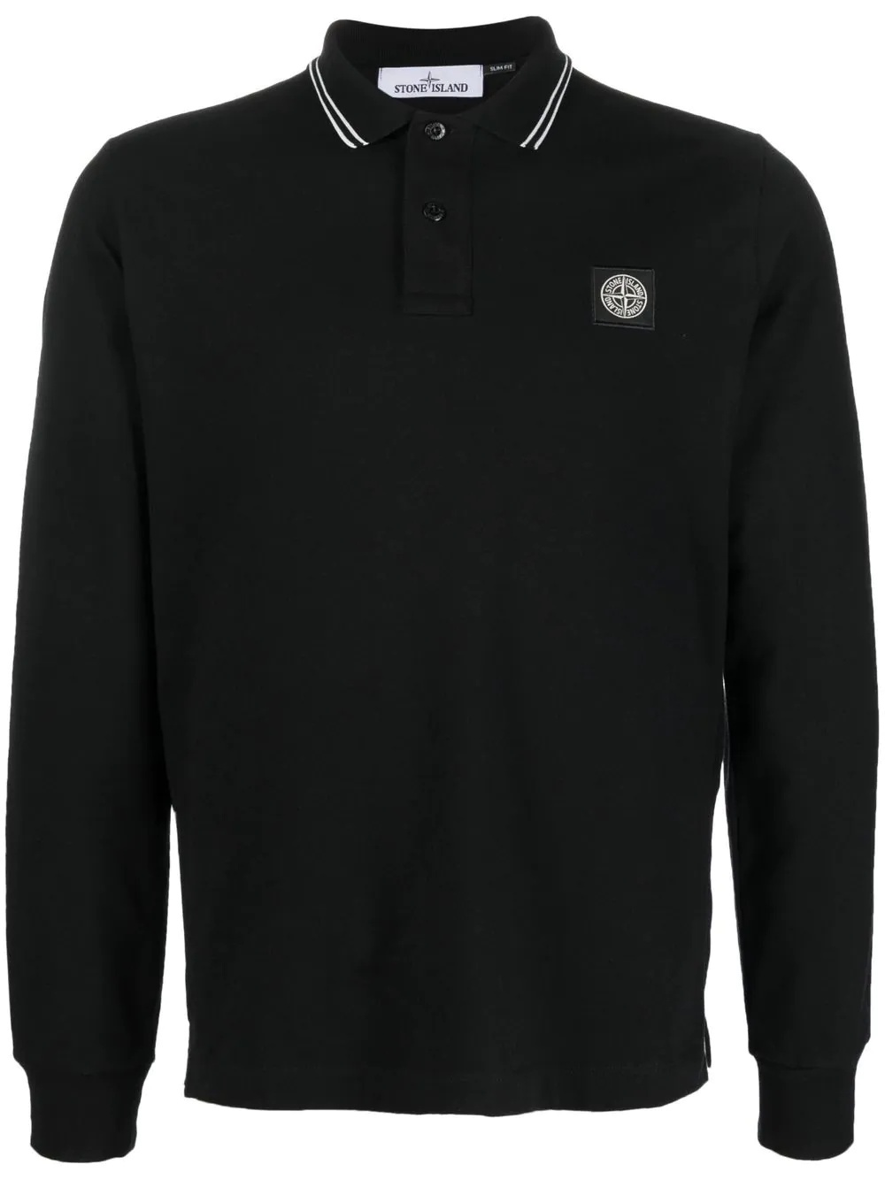 Compass patch long-sleeved polo shirt - 1