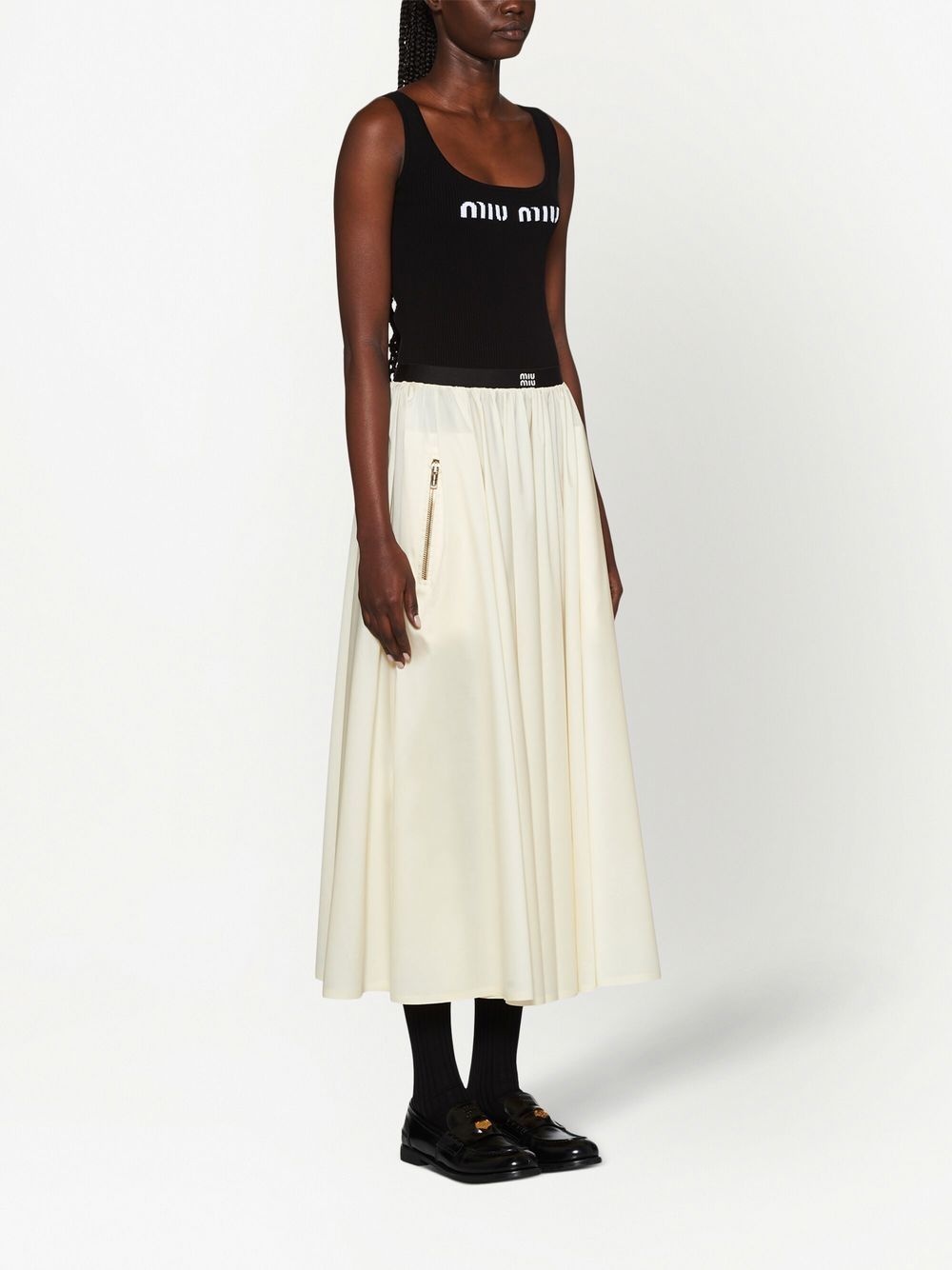 logo-knit ribbed tank top - 3