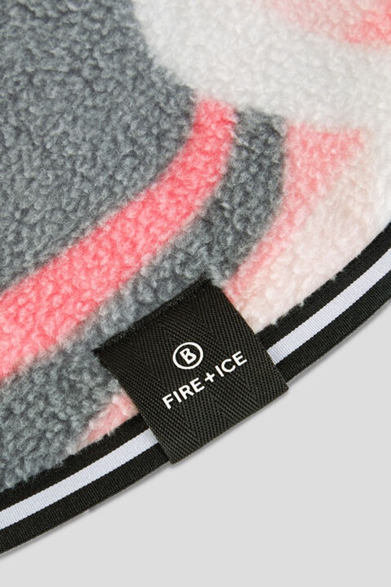 Arian fleece loop scarf in Gray/Pink 3