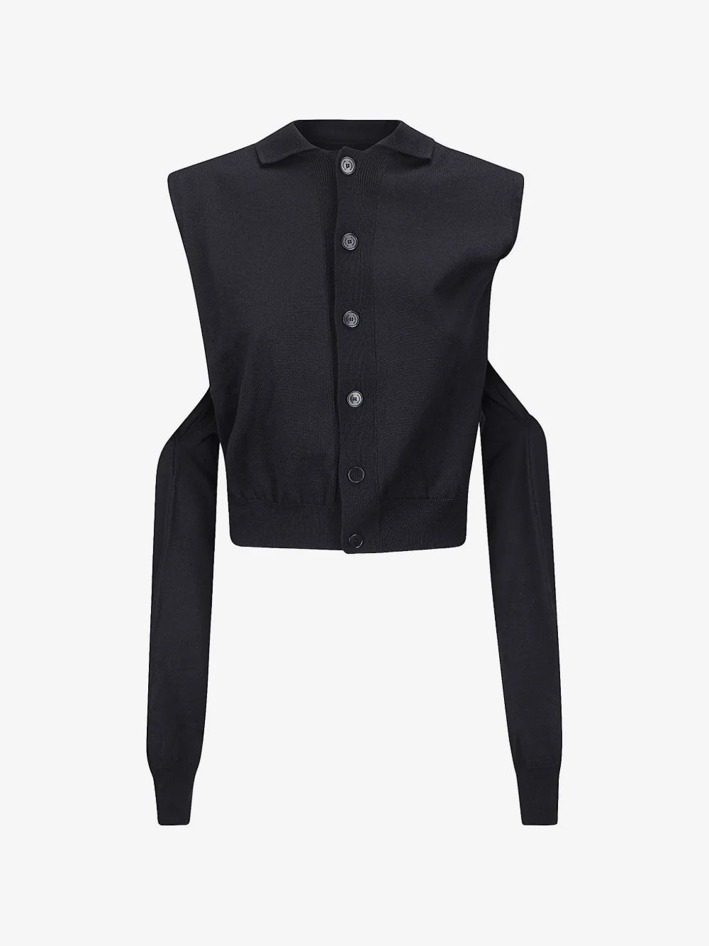 cut-out sleeveless cardigan - 1