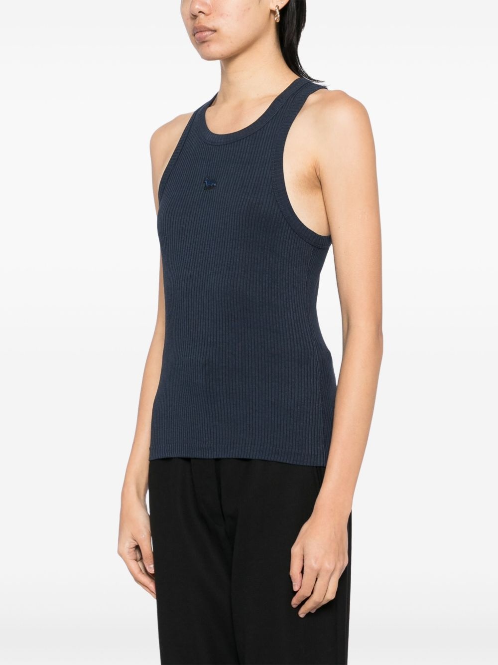 baby fox patch ribbed tank top - 3