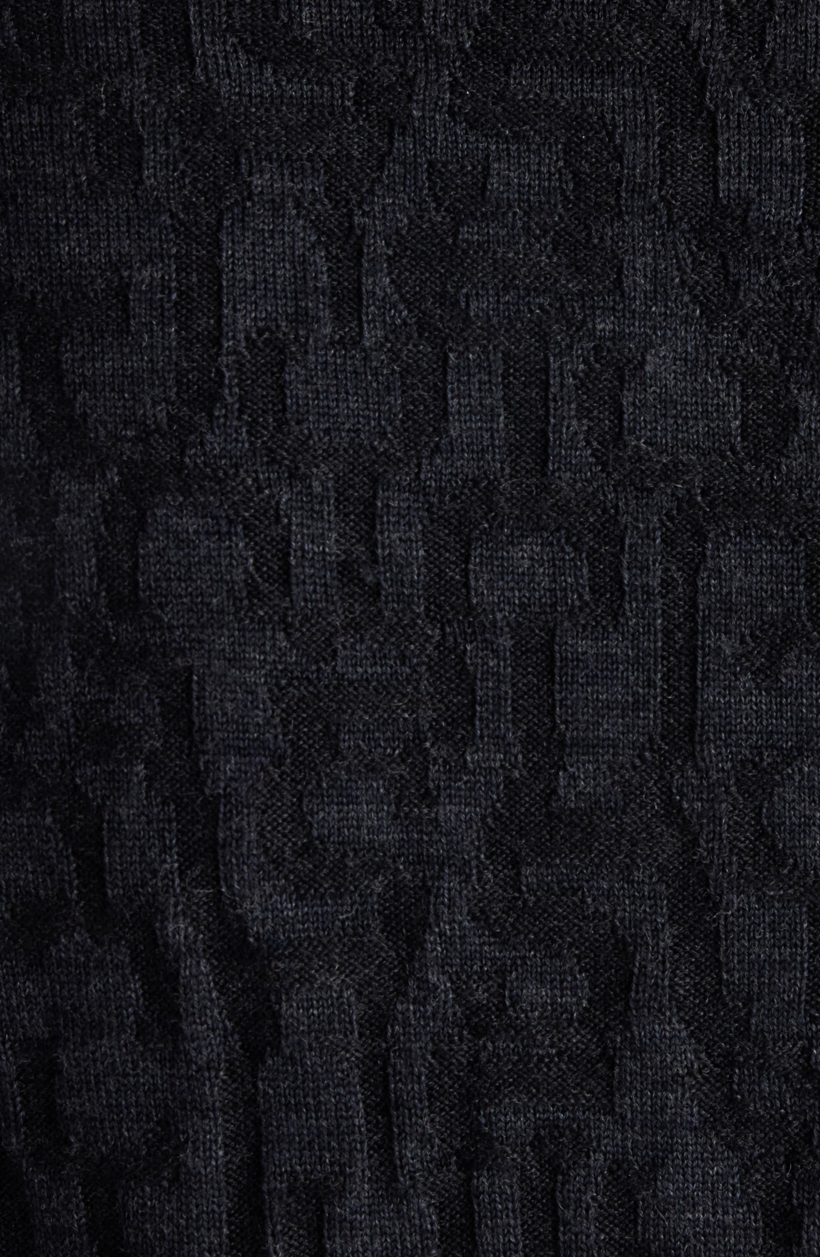 Acne Studios Debossed Zip-Up Wool Cardigan in Black/Grey at Nordstrom - 6