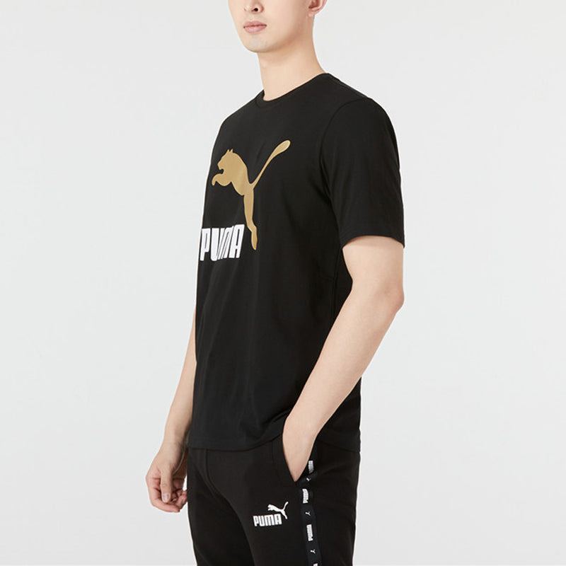PUMA Classics Logo Metallic Tee 'Black' 536345-01 - 4