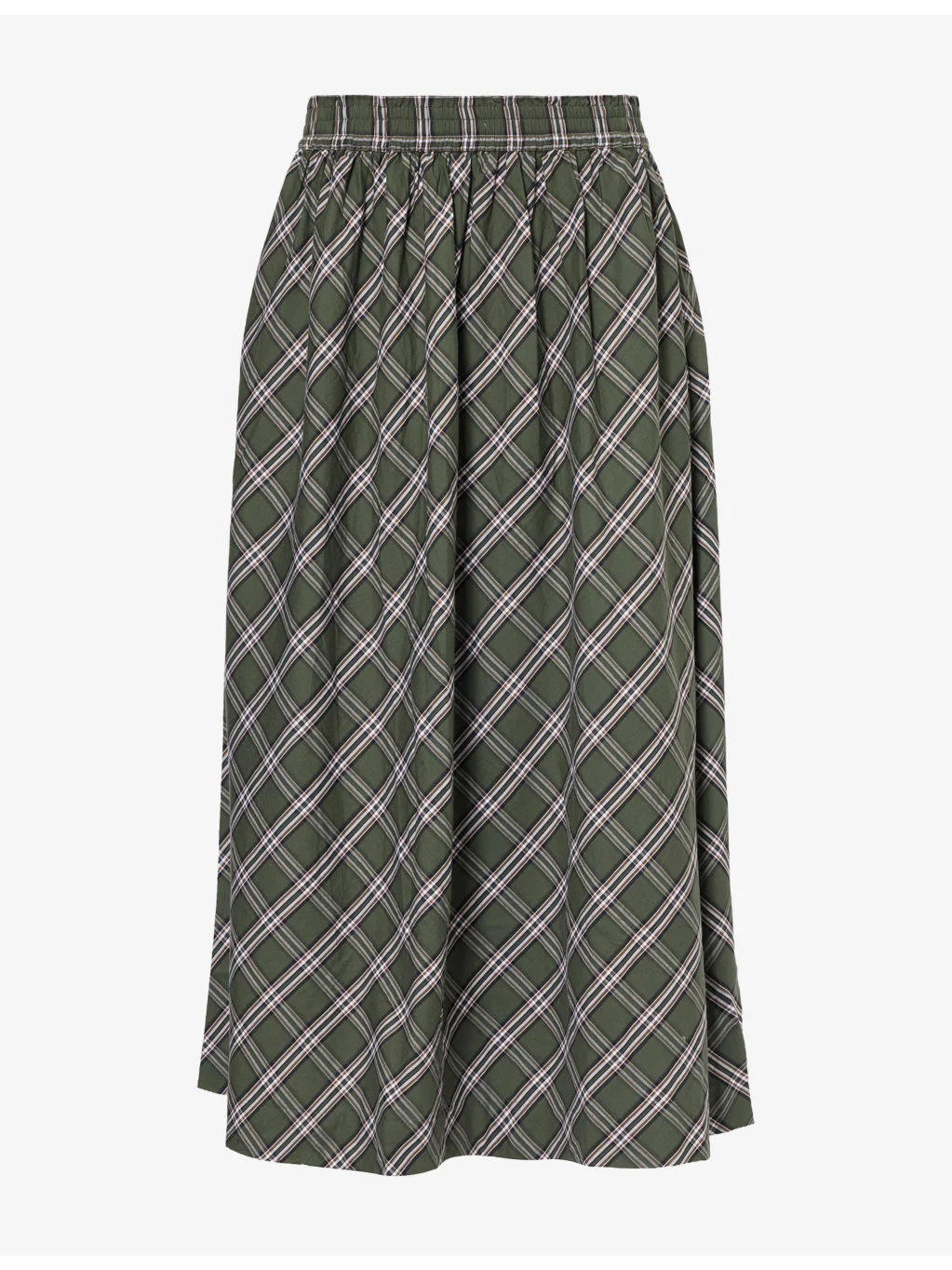 Dagny Checked Voluminous Cotton Maxi Skirt - 1