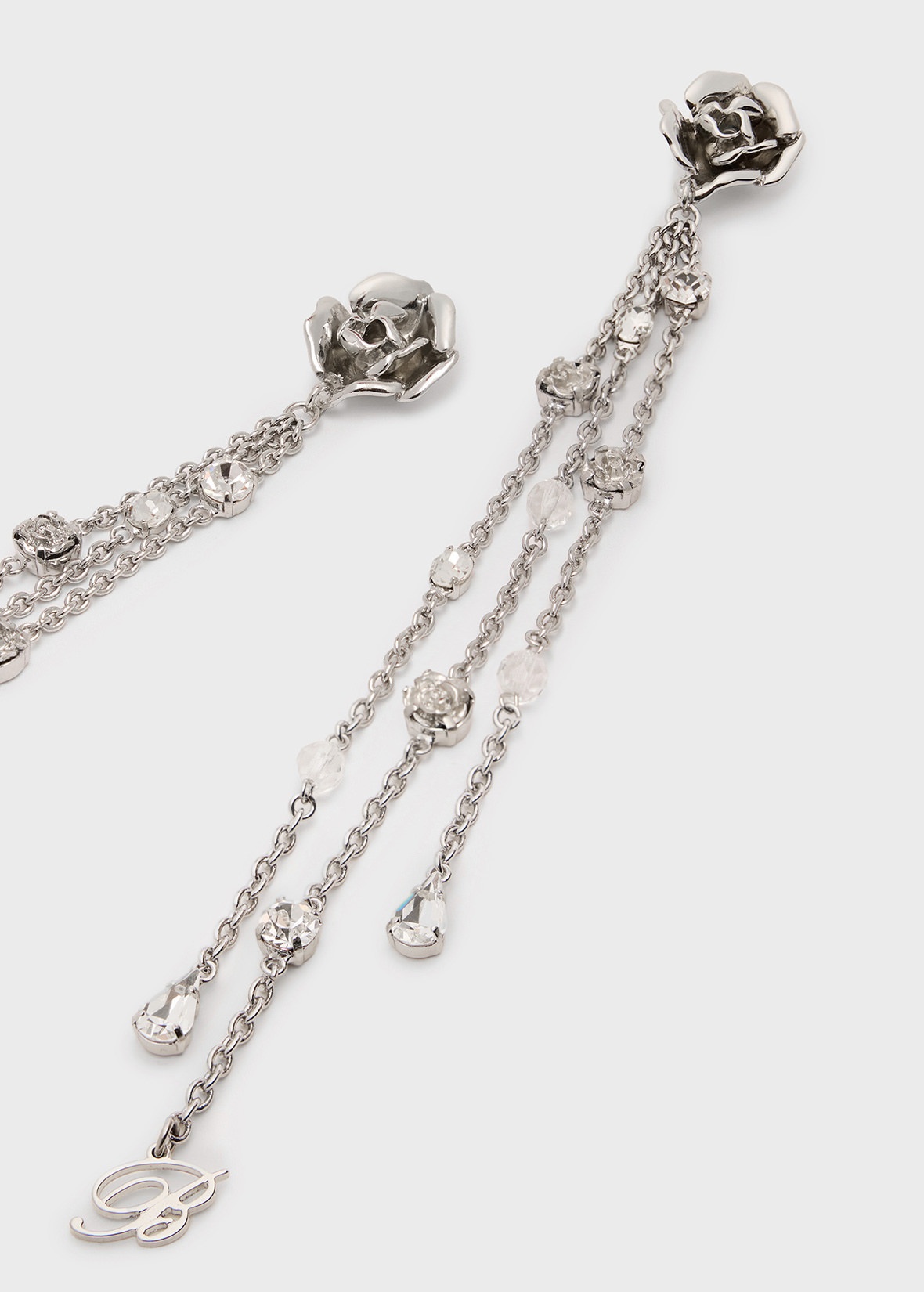 EARRINGS WITH PENDANTS AND ROSE - 3