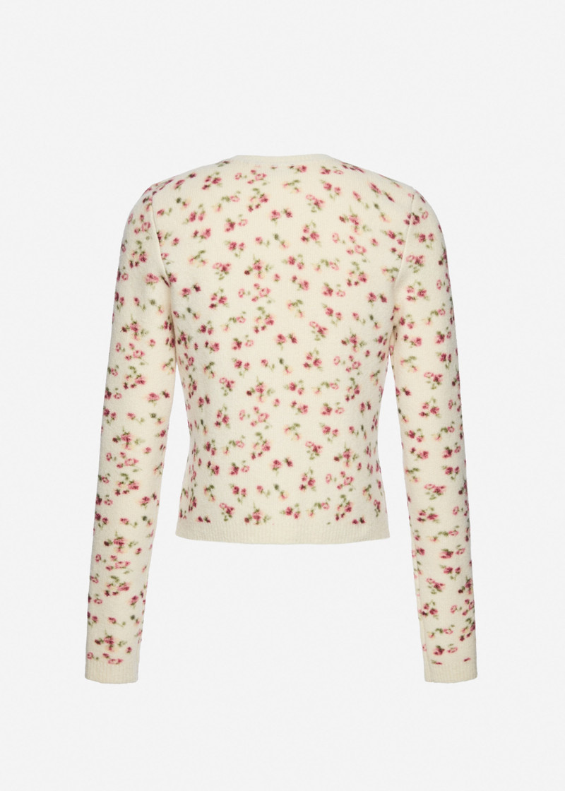 Floral cardigan in cream 2