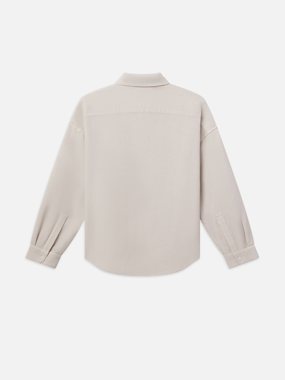 Waffle Textured Shirt in Off White - 3