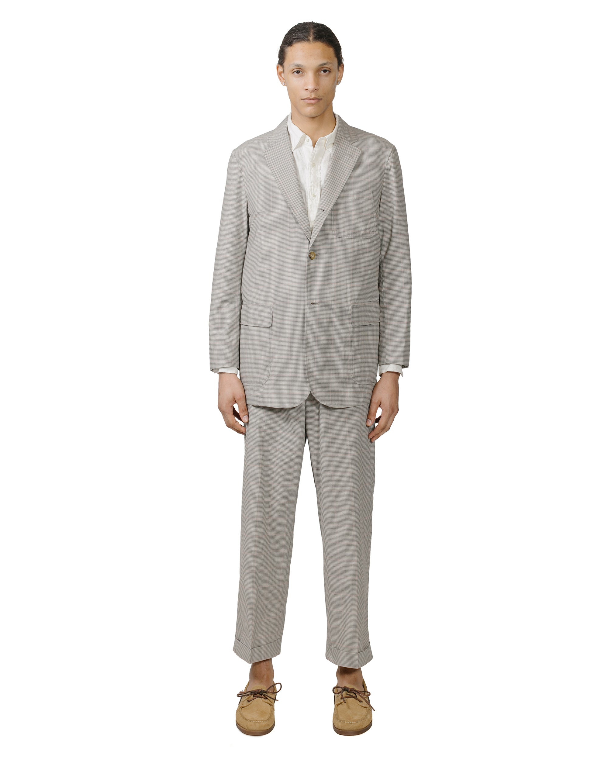 3B Box-Fit Jacket TR Plaid Beige - 4
